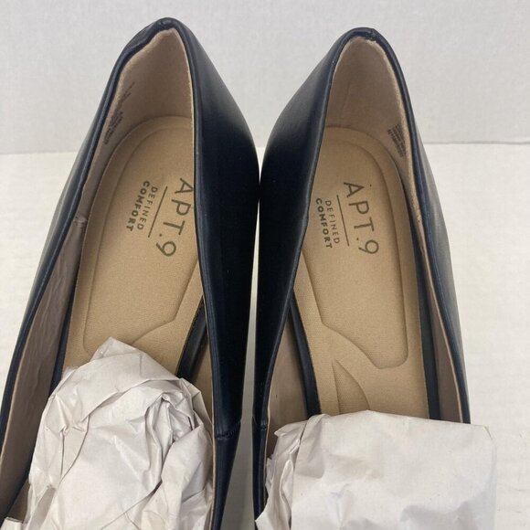 NEW Womens Size 9.5 Pointed Toe Heels Comfort Pumps Black Gold Detail Classic - Picture 7 of 10